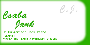 csaba jank business card